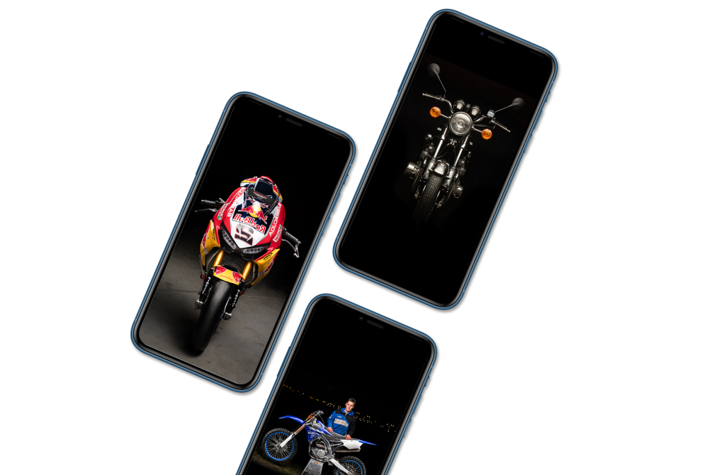 Phones with motorcycle background